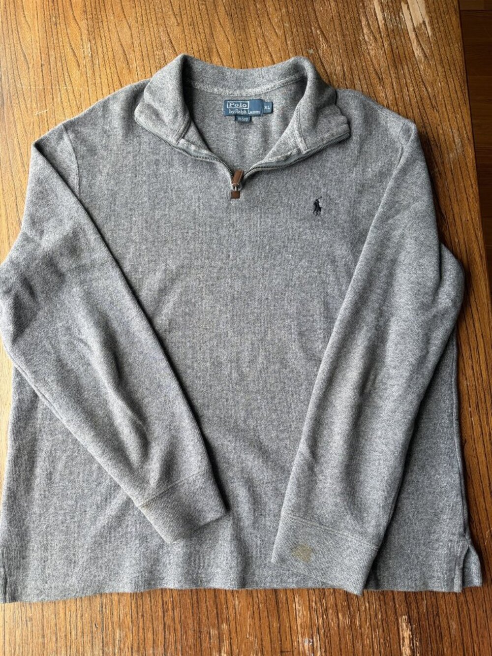 Polo Ralph Lauren Gray Quarter Zip Pullover Sweater Mens XL